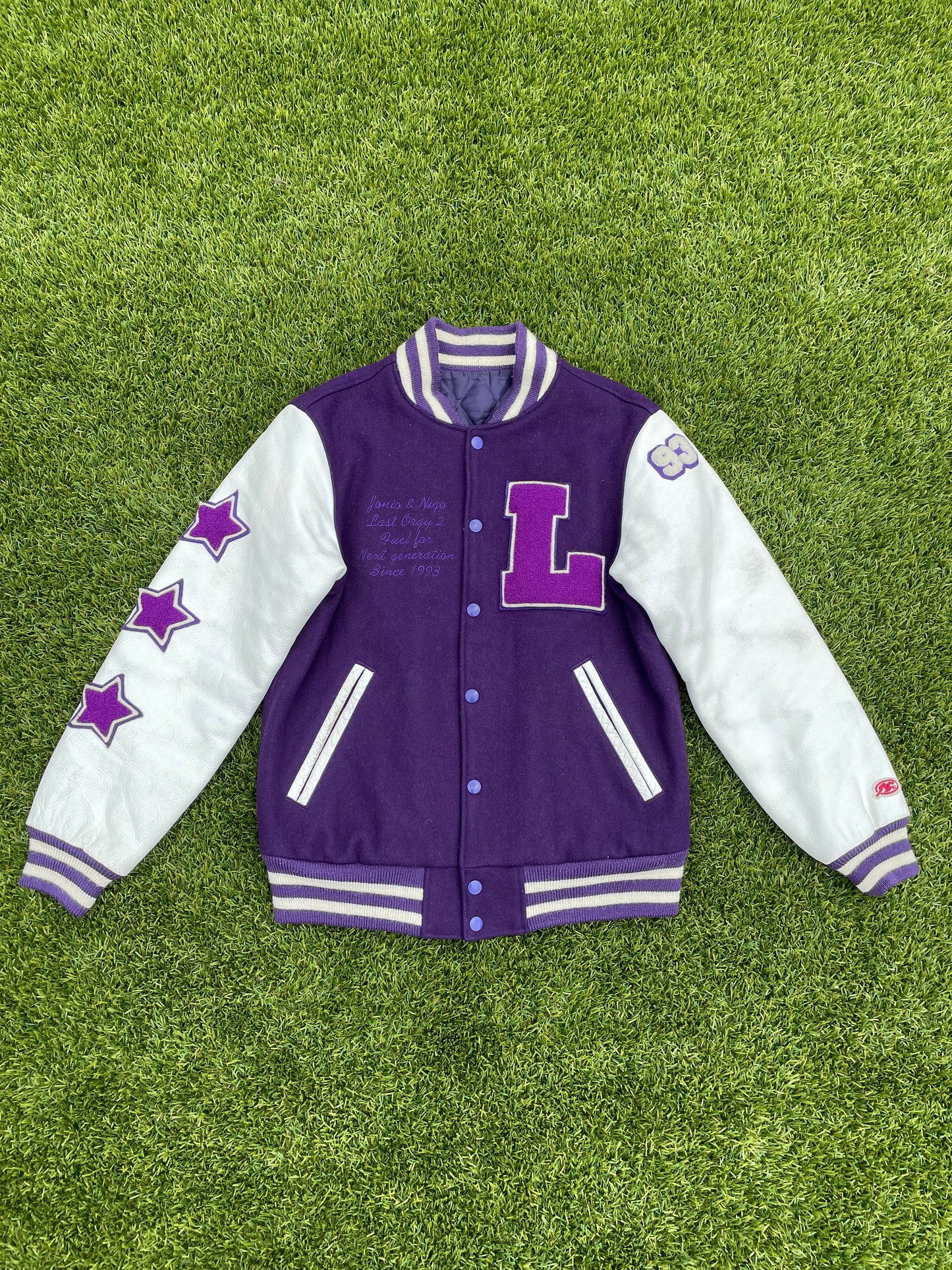 Undercover X Bape 'LAST ORGY TWO' Stadium Varsity Jacket – bckwrds