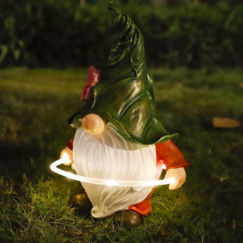 Fluorescent Circle Solar Garden Gnome Statue – Bteng