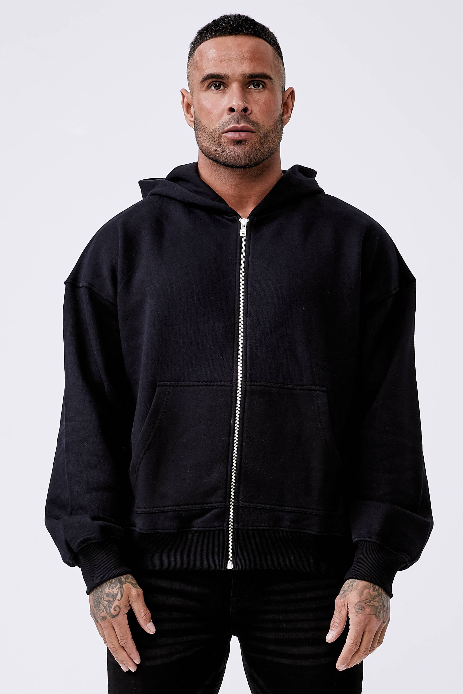 Legend* Basics Zip Through Hoodie - Black - legendlondon product image