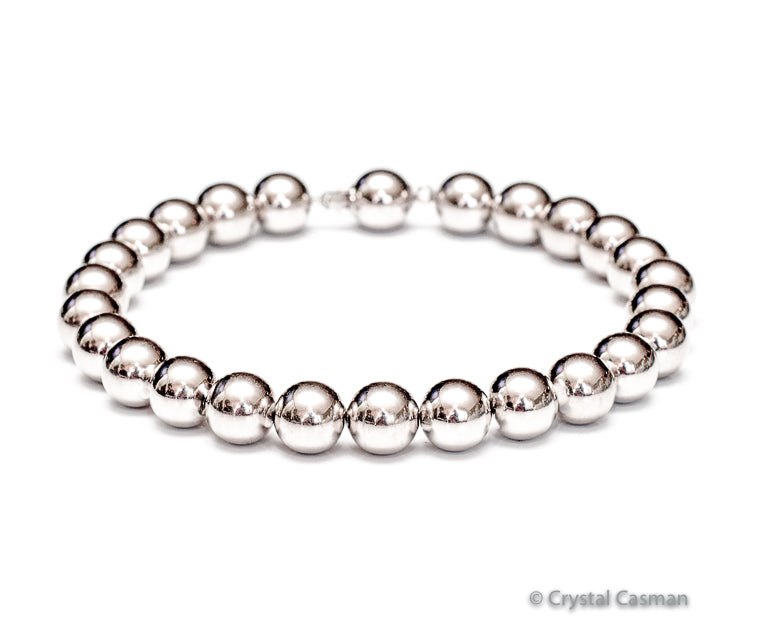 white ball bracelet