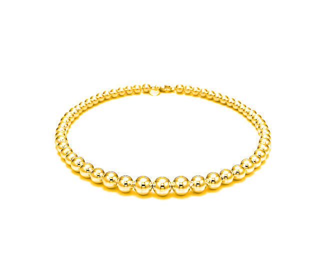 18k Gold Bead Graduated Necklace