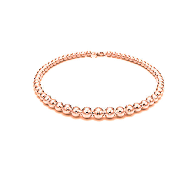 Graduated 14k Rose Gold Bead Necklace