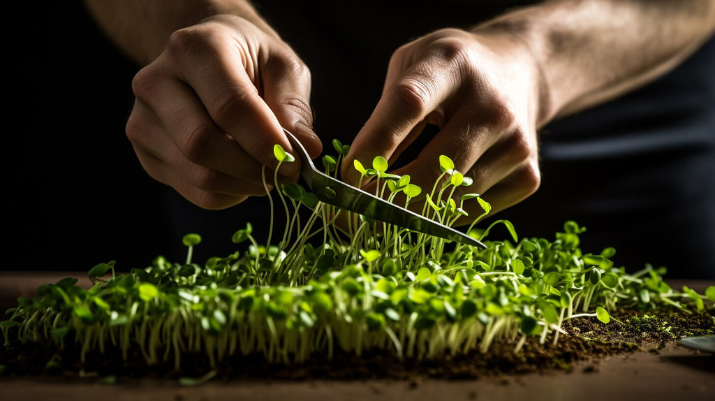 Harvesting Your Turnip Microgreens