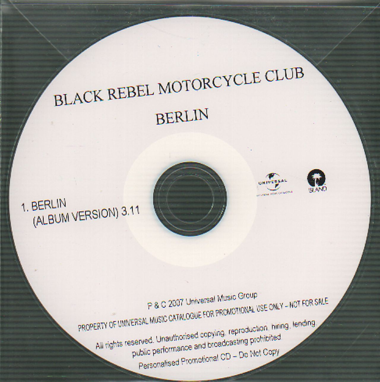Black Rebel Motorcycle Club Berlin UK Promo CD-R acetate — 