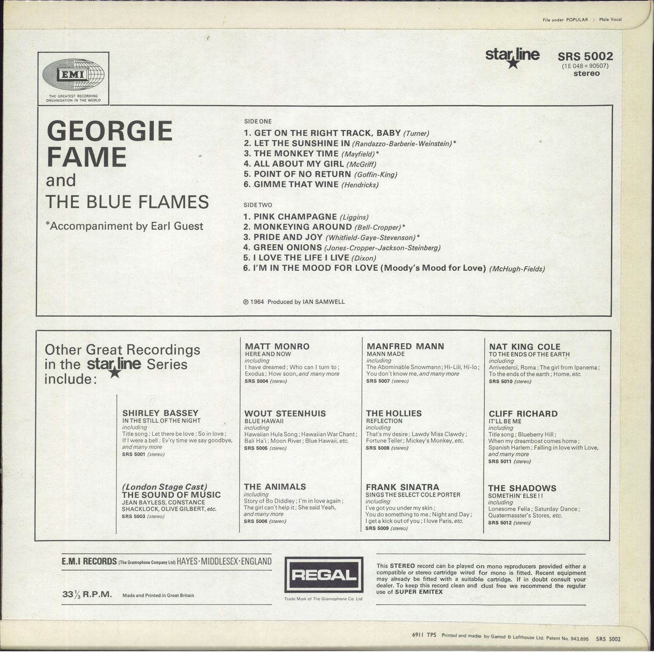 Georgie Fame Georgie Fame Ex Uk Vinyl Lp —