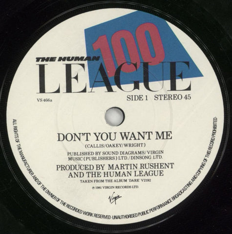Human League Don't You Want Me + Poster UK 7" vinyl single (7 inch record / 45) HUM07DO128840