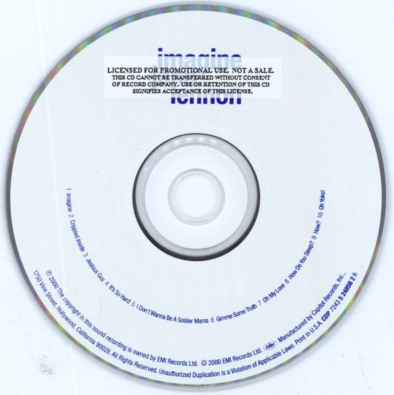 John Lennon Imagine US Promo CD album — RareVinyl.com