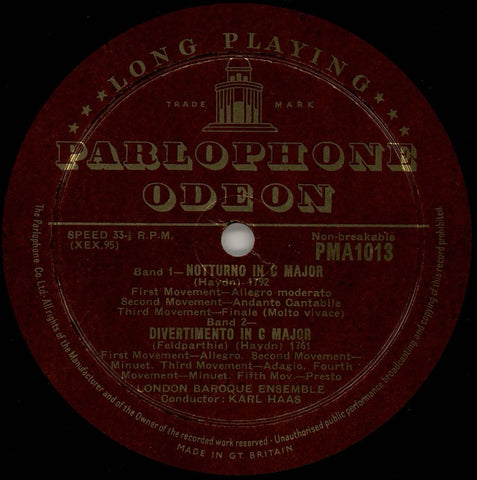 London Baroque Ensemble Haydn: Notturno In C , Divertimento In C (Feldparthie) / Mozart: Serenade In C Minor, K.388 UK vinyl LP album (LP record) 2-1LPHA764413