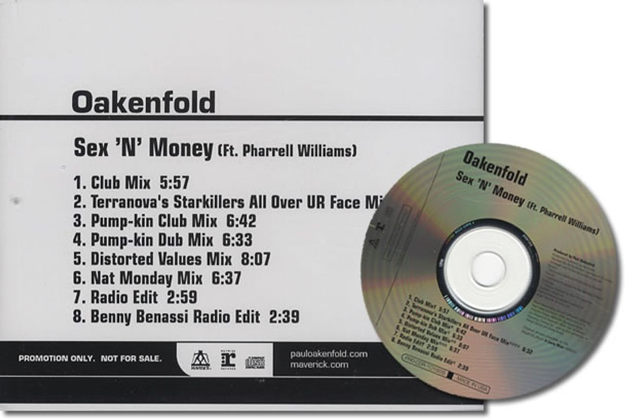 Paul Oakenfold Sex 'n' Money US Promo CD album — 