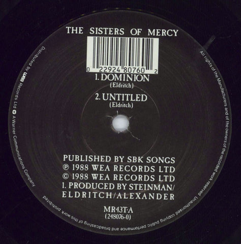 The Sisters Of Mercy Music Catalogue of Rare & Vintage Vinyl