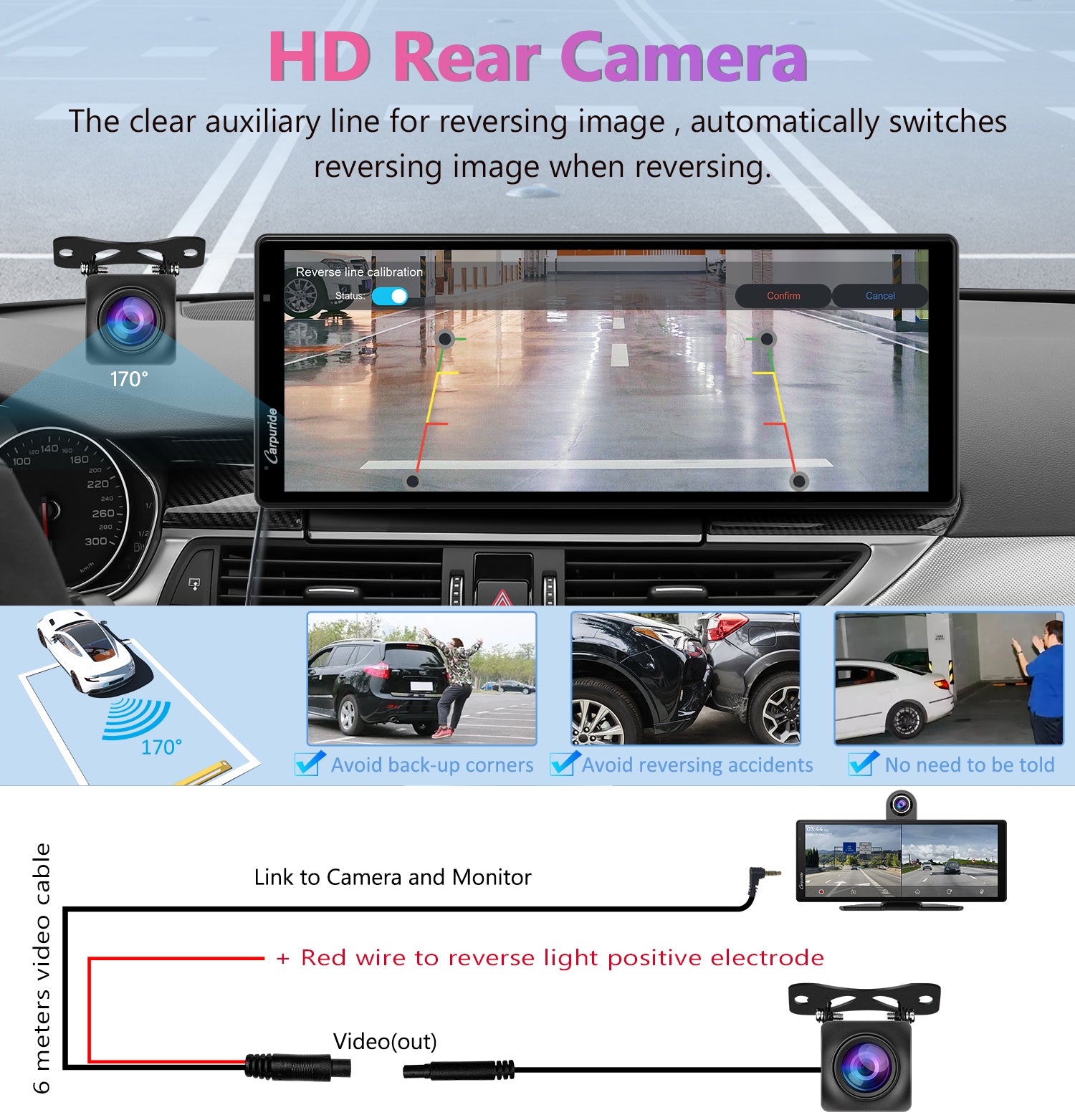 360 Dash Camera CarPlay Display  Carpuride W903 Portable Car