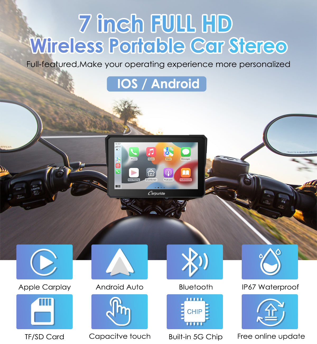 Carpuride W702 Wireless Waterproof IP67 Motorcycle Pinhal Novo • OLX  Portugal