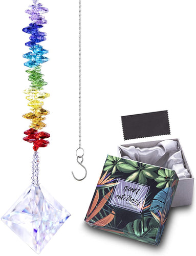 H&D HYALINE & DORA Set 7 Crystal Rainbow Suncatcher Glass Bead Chain  Fengshui Hanging Pendant for Window Garden Party