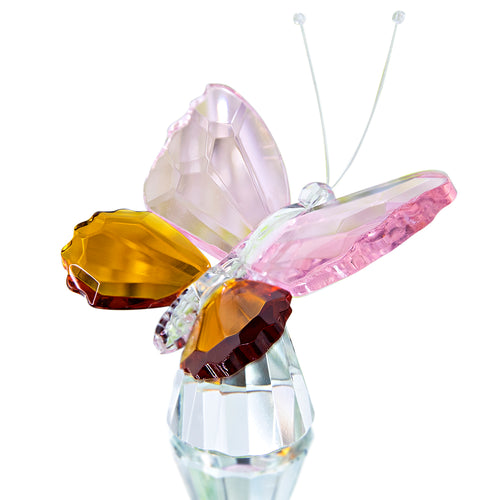 H&D HYALINE & DORA Colorful Crystal Butterfly Collection Figurines Glass