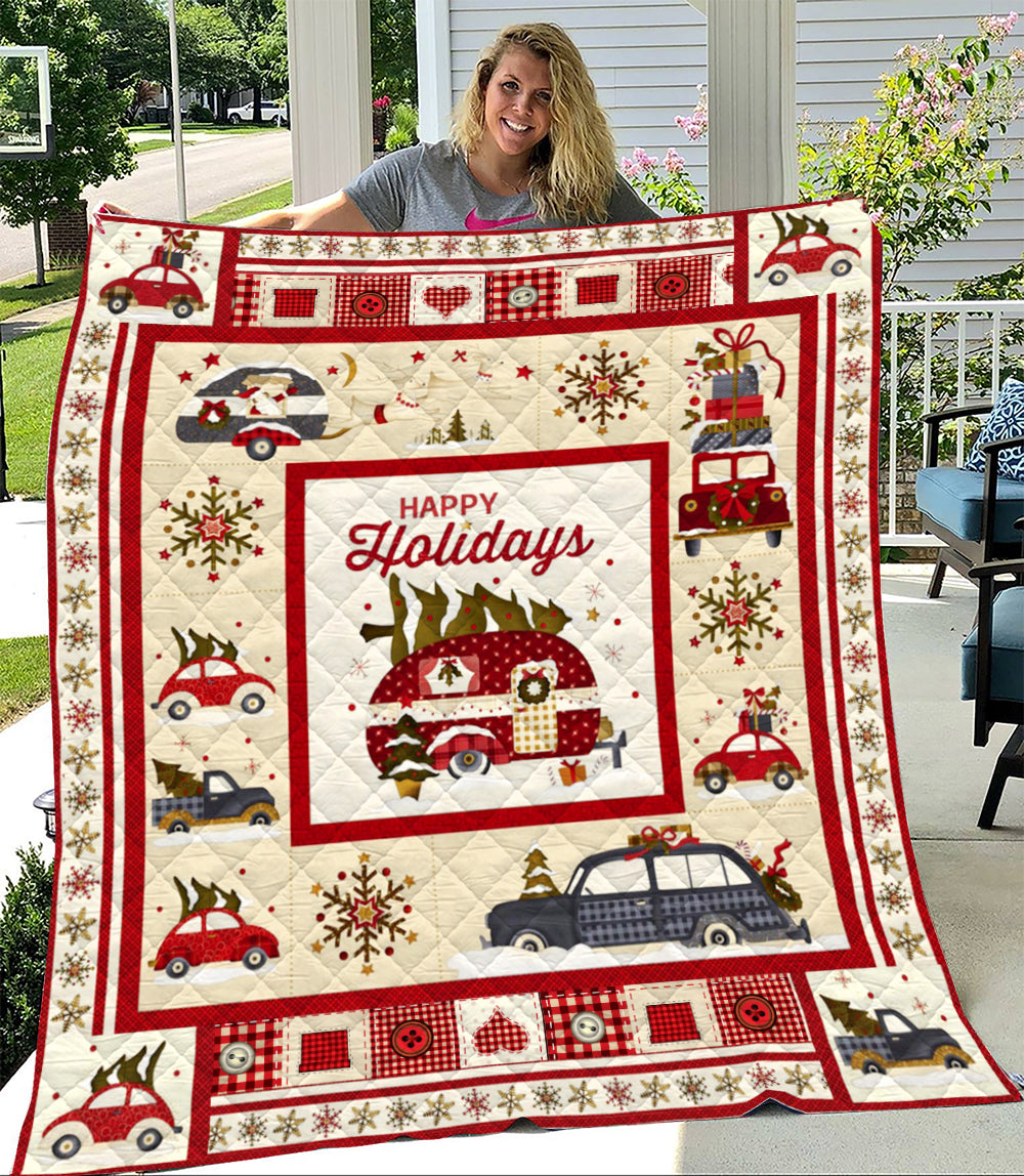 Camper Happy Holidays Quilt Blanket TM291007