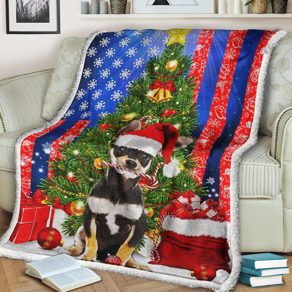 Christmas Chihuahua ND141002 Sherpa Fleece Blanket