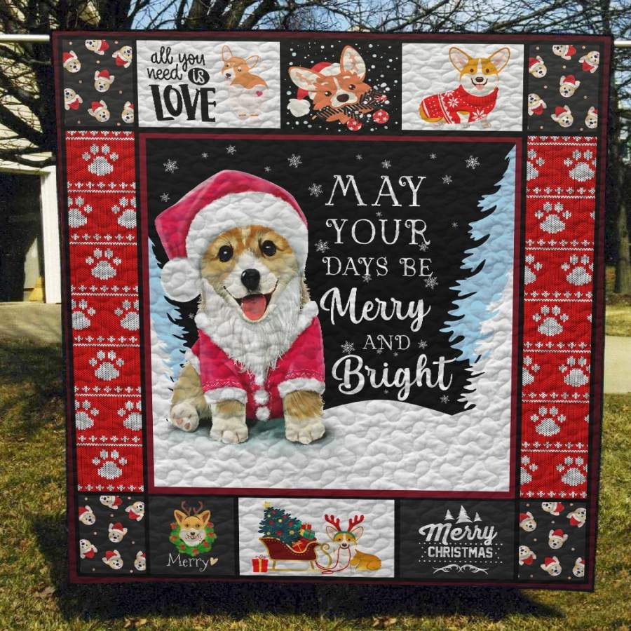 Corgi Dog Christmas Quilt Blanket TM271005