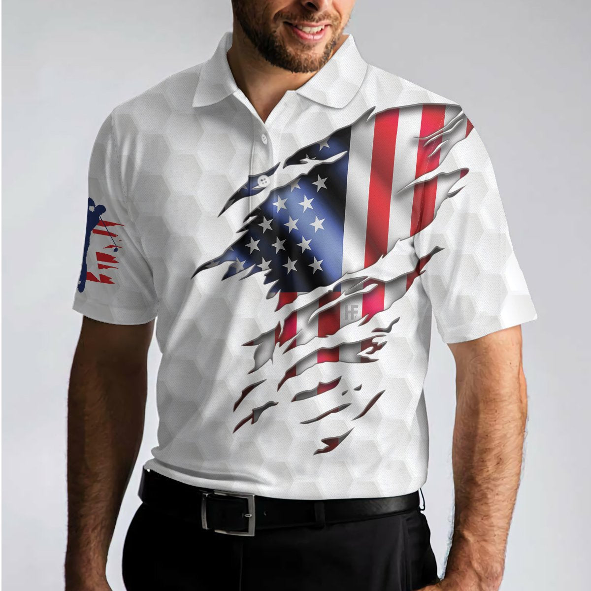 american flag golf shirt