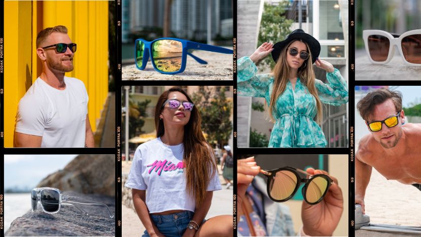 Collage of images of affordable polarized sunglasses