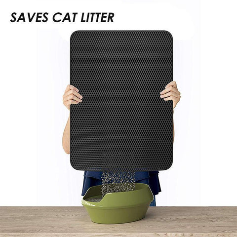reusing litter with double layer cat litter mat