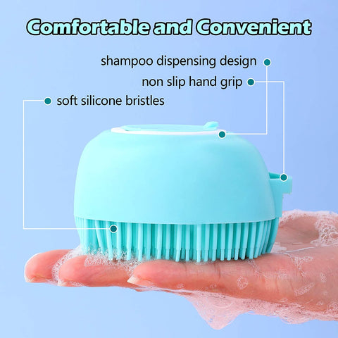 convenient and easy to use silicone bath brush to wash dogs