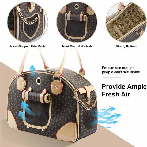 product features of luxury dog handbag carrier