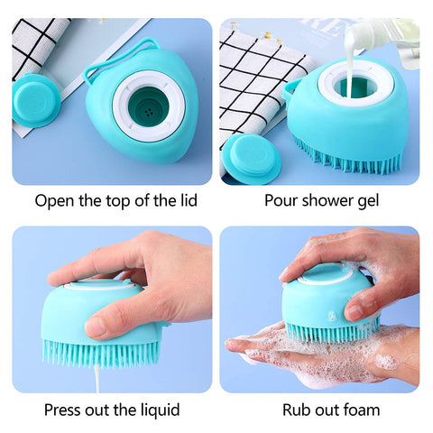 instructions for using dog bath brush massager