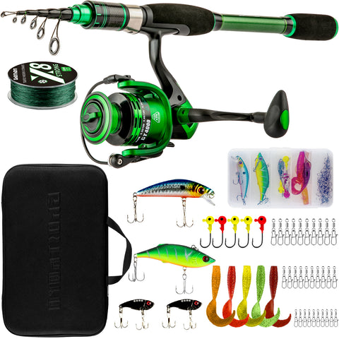 Ghosthorn Fishing Rod and Reel Combo, Telescopic Fishing Pole for