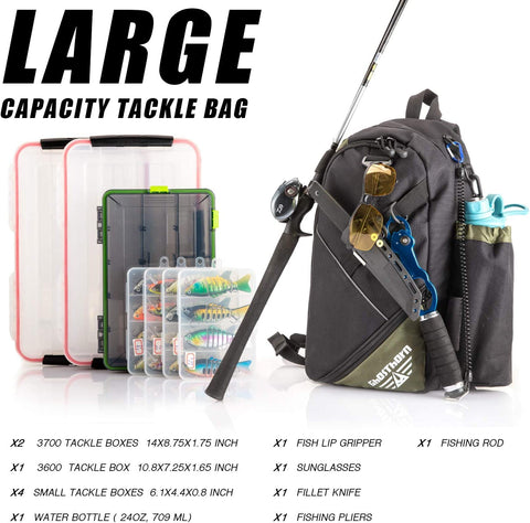 Fishing Tackle Bag,Ultralight Water-Resistant Outdoor Shoulder Backpack  Fishing Tackle Box Bag with Rod Holder,Tackle Backpack