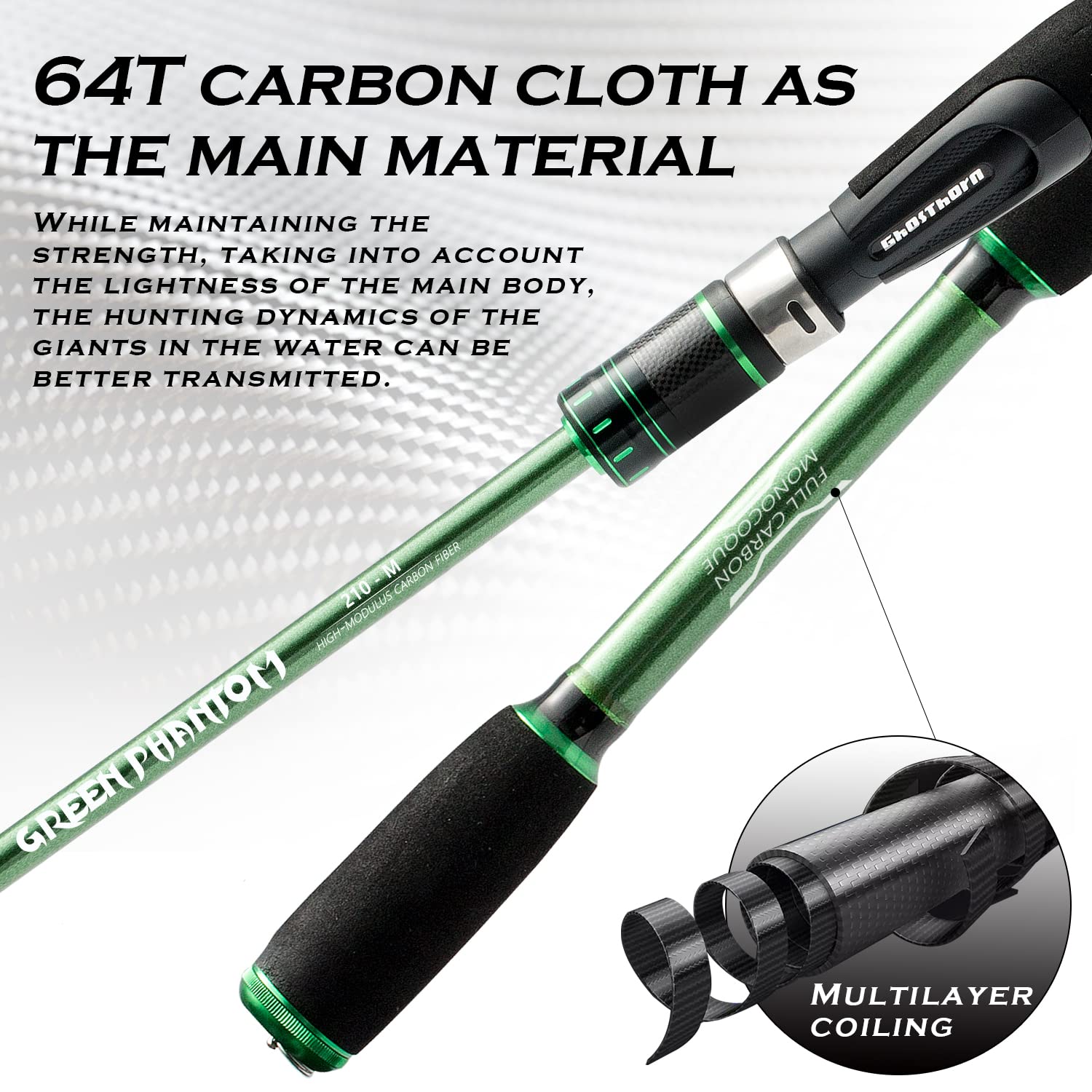 Ghosthorn Green Phantom Telescopic Fishing Rod and Reel Combos