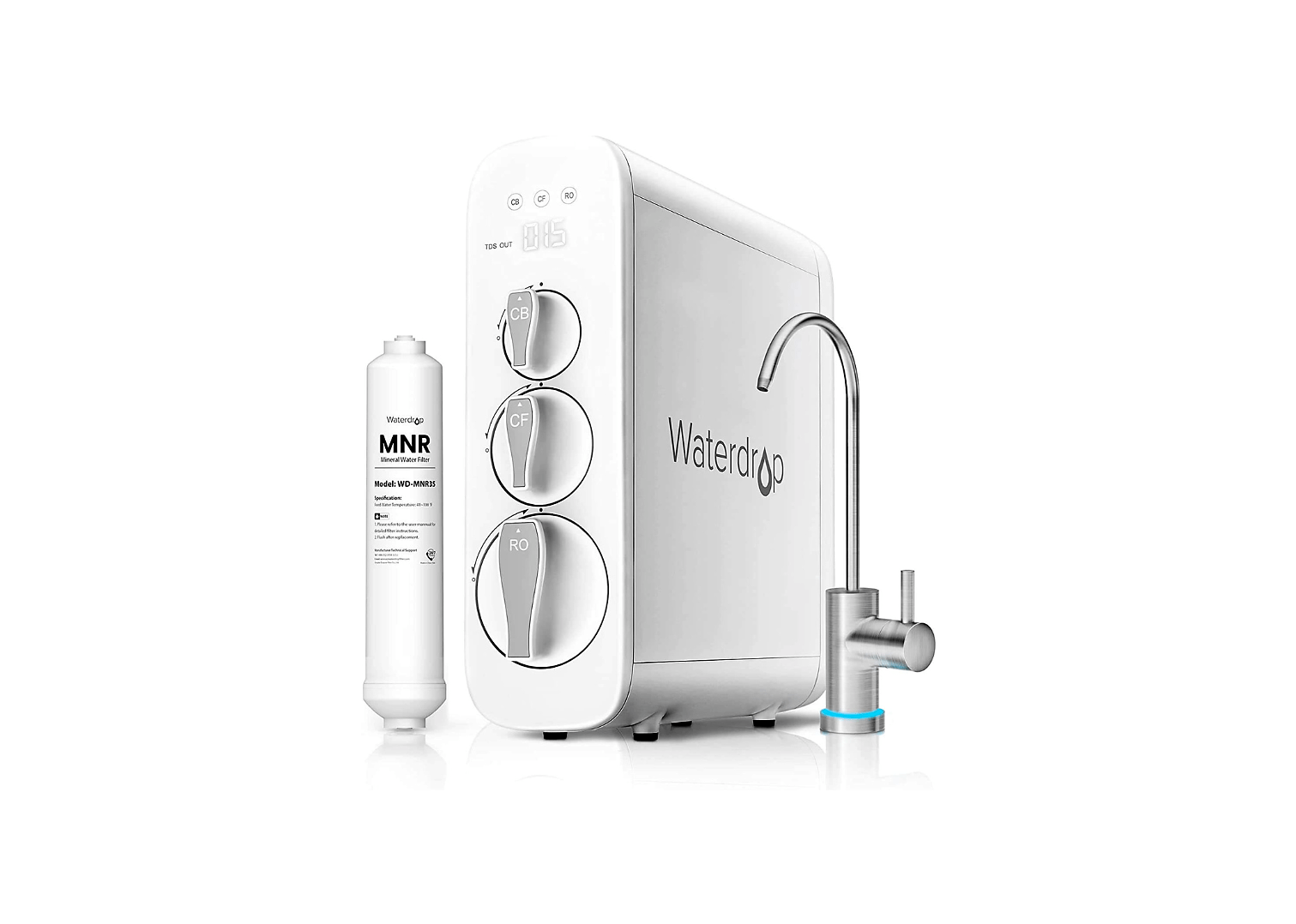 Waterdrop WD-17UB 17ub Under Sink Water Filter System, NSF/ANSI 42 Certified, with Dedicated Faucet, 19K Gallons High Chlorine Reduction Capacity