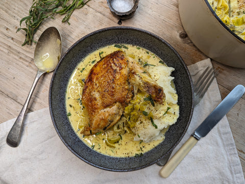 Recipe for Chicken, Leeks, Mustard and Cream