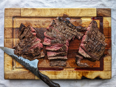 Turner & George Bavette steak cut against the grain