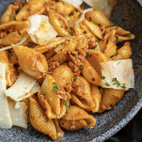 Close up of the pasta dish