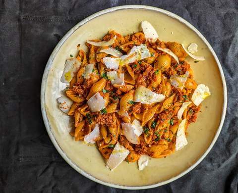 Spicy Pigs with White Wine, Fennel and Conchiglie