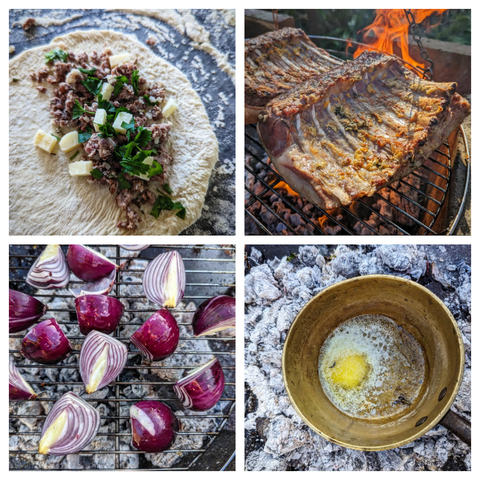 Collage of how to prepare this dish on the BBQ