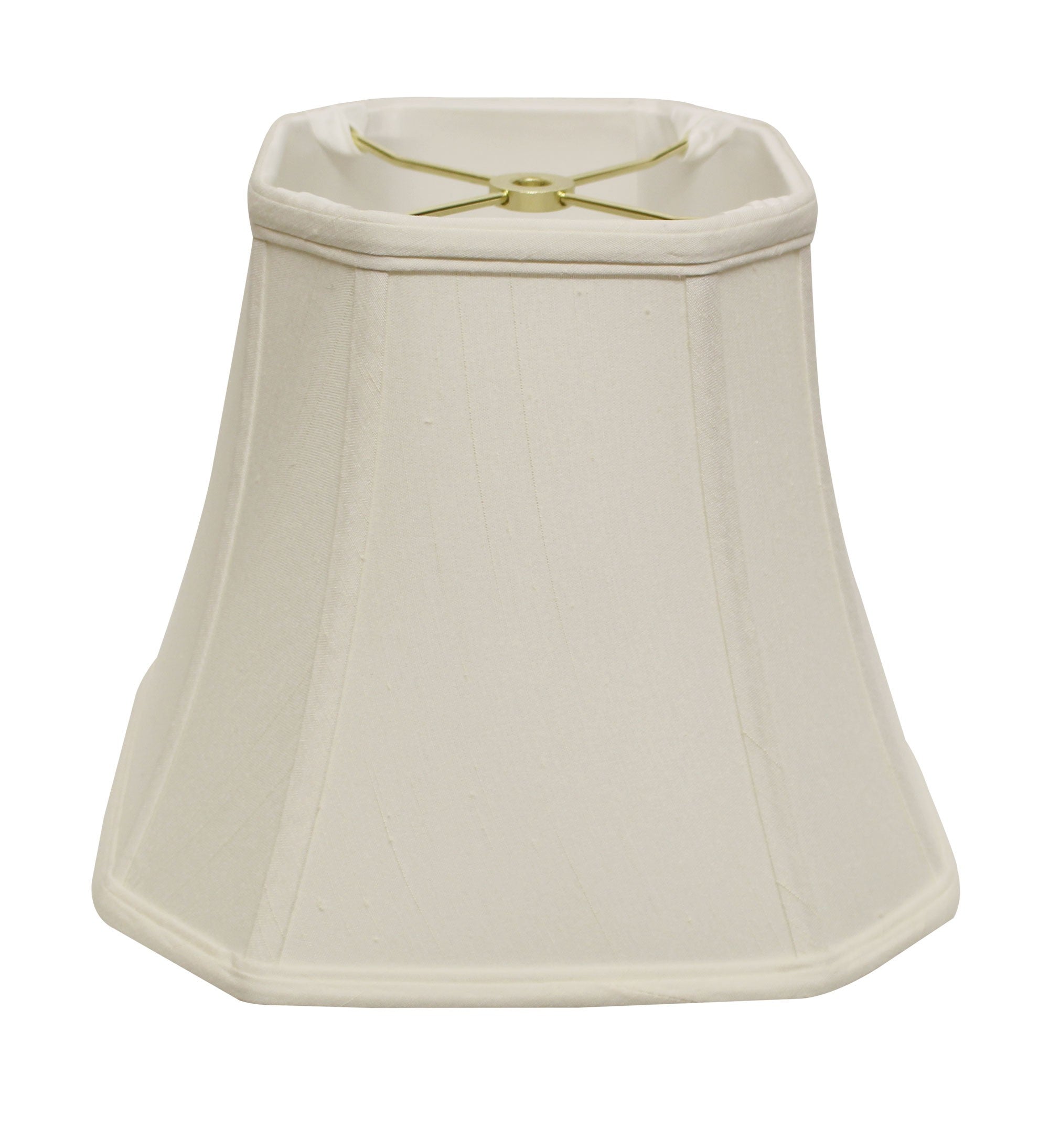 14" White Slanted Square Bell Monay Shantung Lampshade