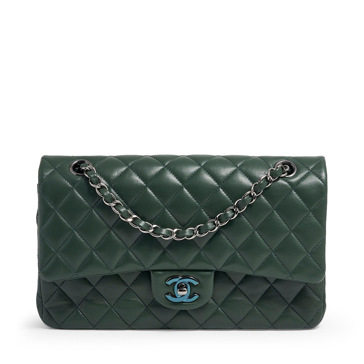 CHANEL Small Trendy CC Flap Bag with Top Handle in Chevron Black Lambskin