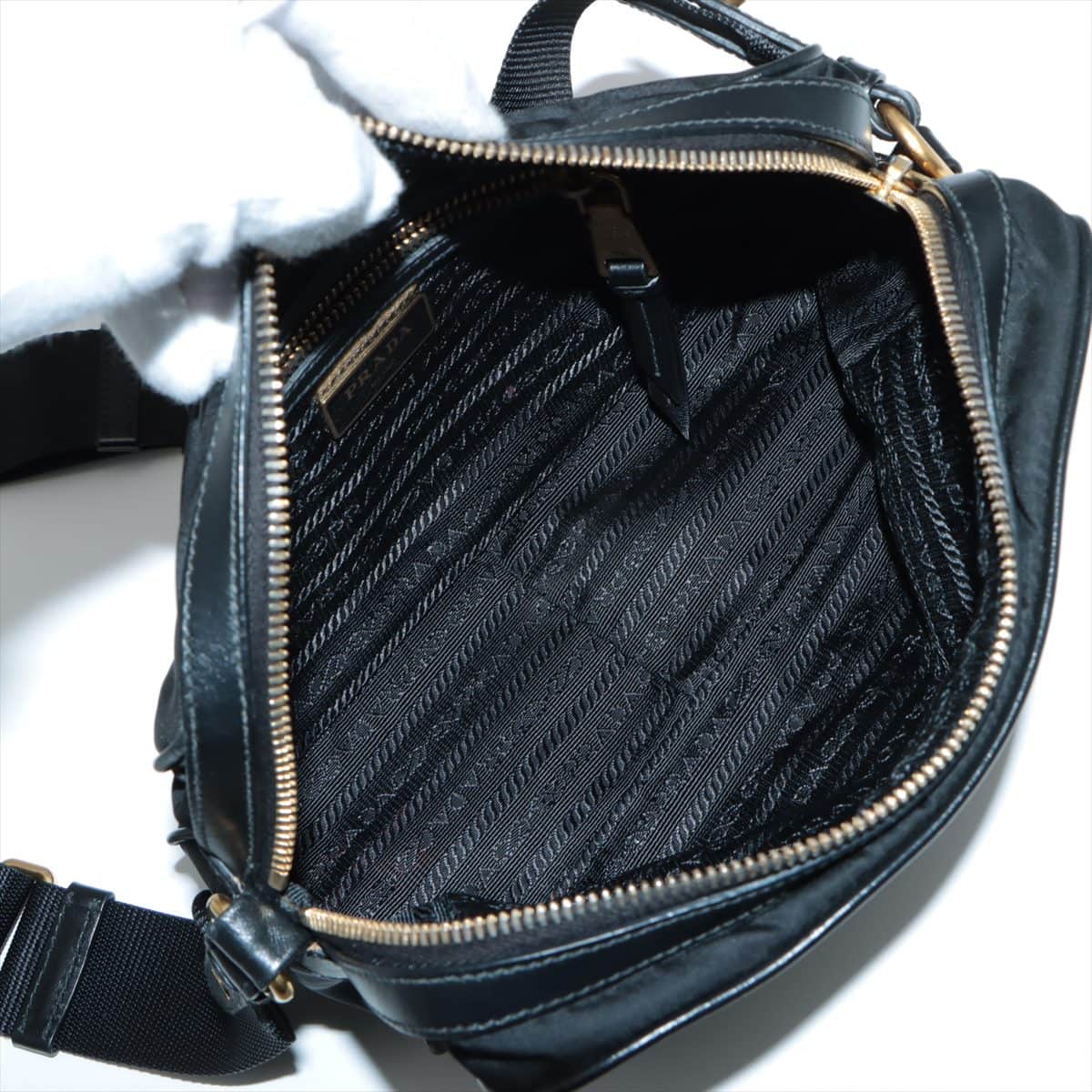 PRADA Testuto Shoulder Bag Black 1BH089