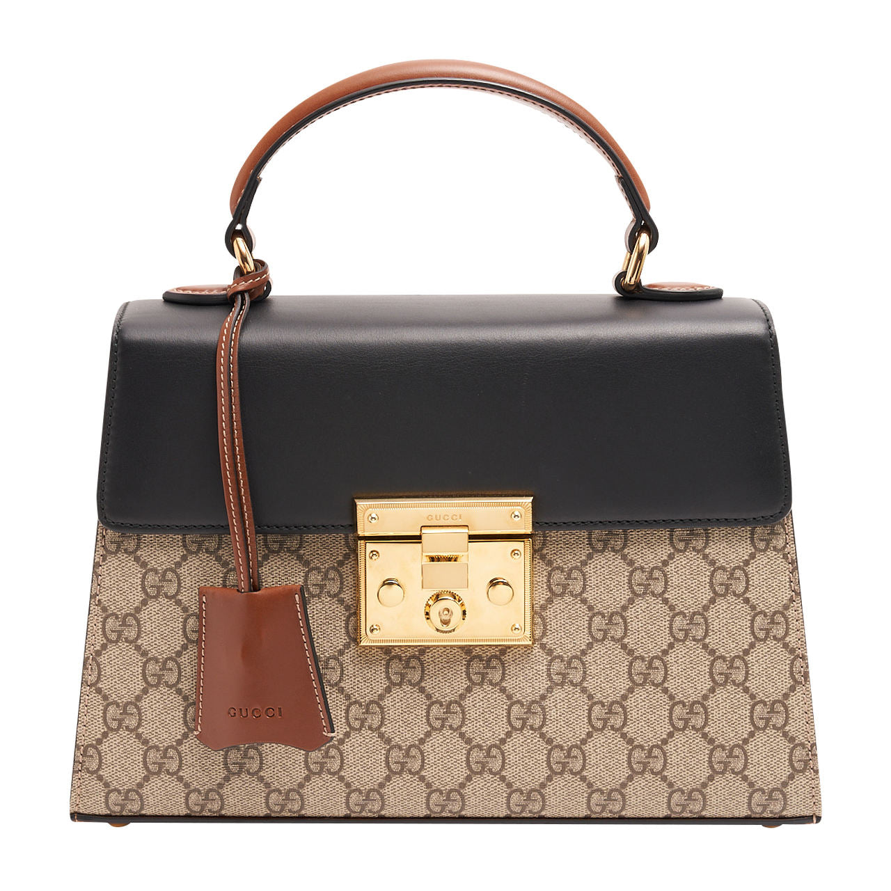 gucci padlock gg supreme top handle bag