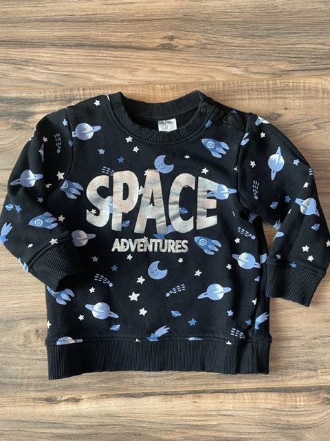 12-18m H&M metallic SPACE Adventures sweatshirt