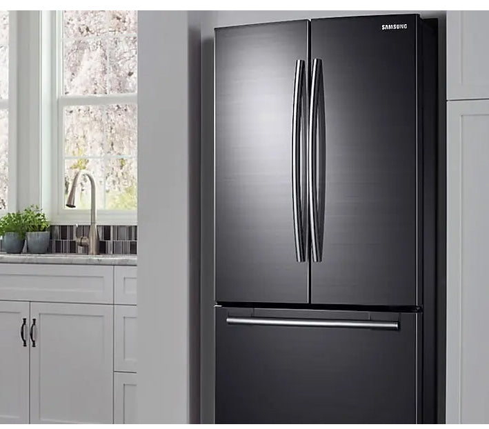 18 cu. ft. Counter Depth French Door Refrigerator in Black Stainless S ...