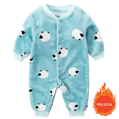 Macacão Pijama Bebê Infantil de Bichinho: Coelho (12 Meses