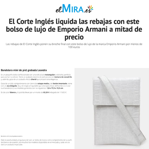 Bandolera mini de piel grabada Leandra en El Mira.es