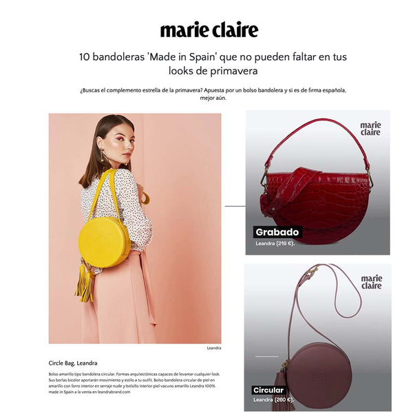 Leandra Marie Claire 10 bandoleras made in Spain que no pueden faltar en tus looks de primavera