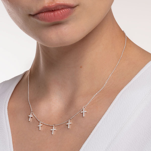 THOMAS SABO necklace Cross with black stones M-KE2166-643-11 - ...