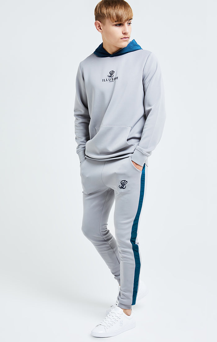 Load image into Gallery viewer, Illusive London Hybrid Overhead Hoodie - Grey &amp; Blue (4)
