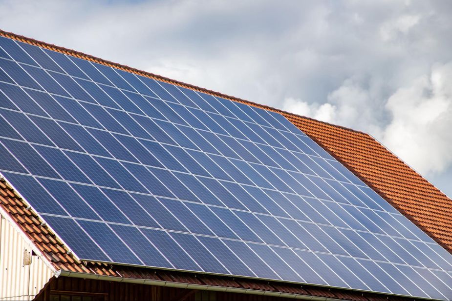 solar panels on roof