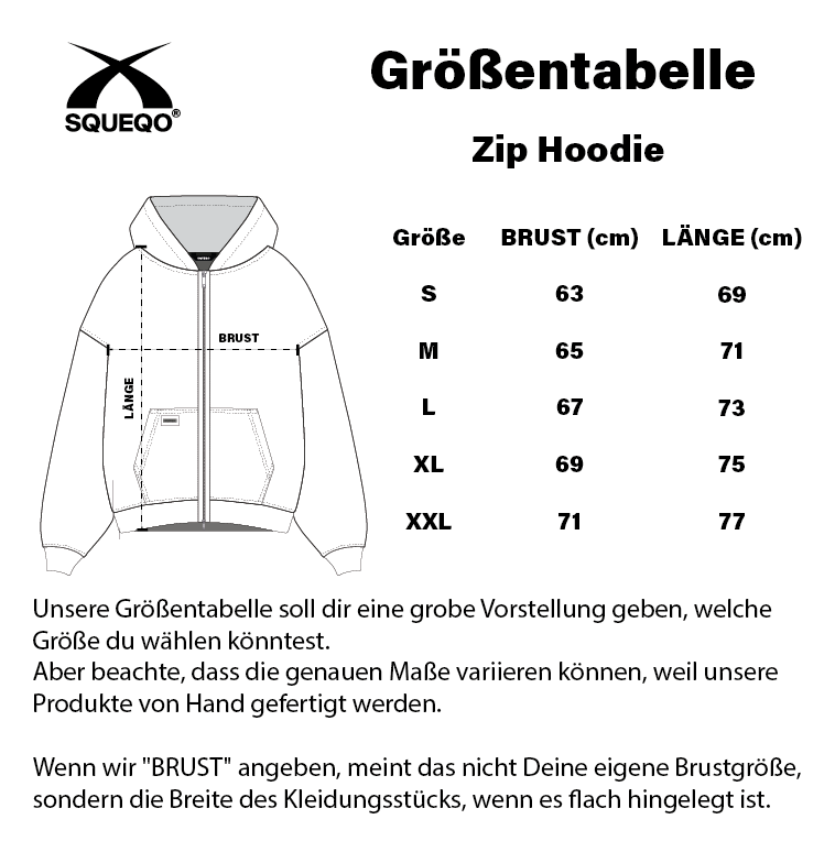 Größentabelle Basic T-Shirt Herren Oversize