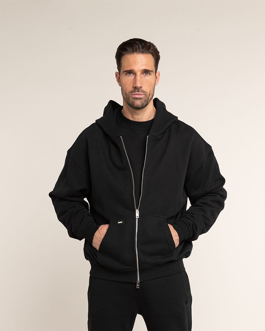 Zip Hoodie Herren Schwarz